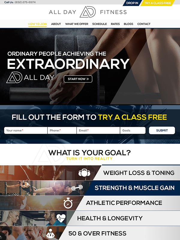 All Day Fitness Website Design And Lead Funnel Automation Marketing