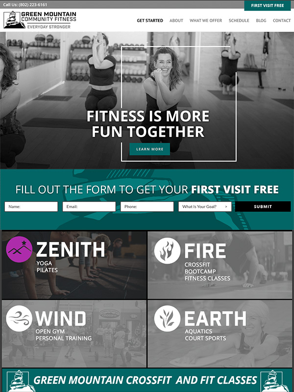 Green Mountain Fitness Website Design