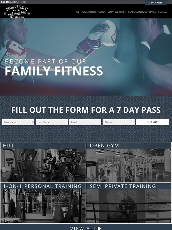 Boxing Gym Website Design