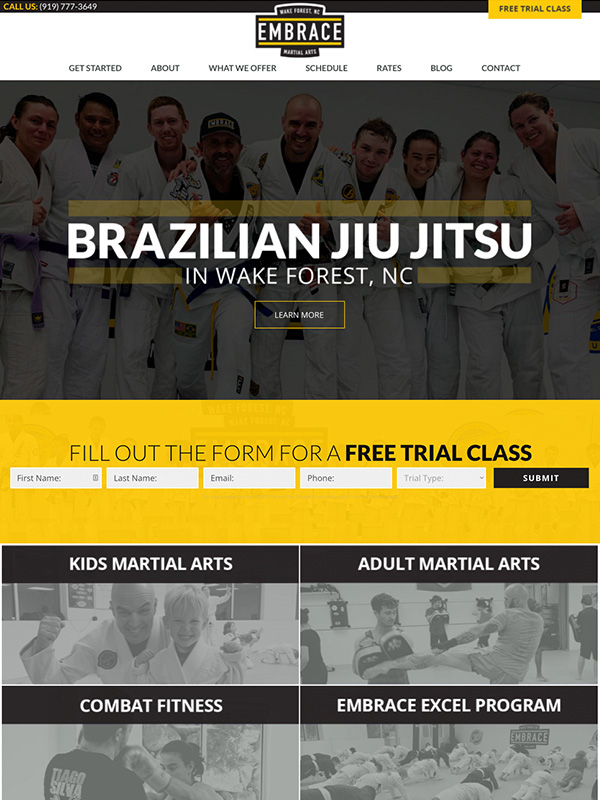 BJJ And Martial Arts Website Design And Lead Generation Funnel Marketing