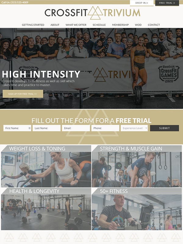 Trivium CrossFit Website Design And Fitness Lead Generation