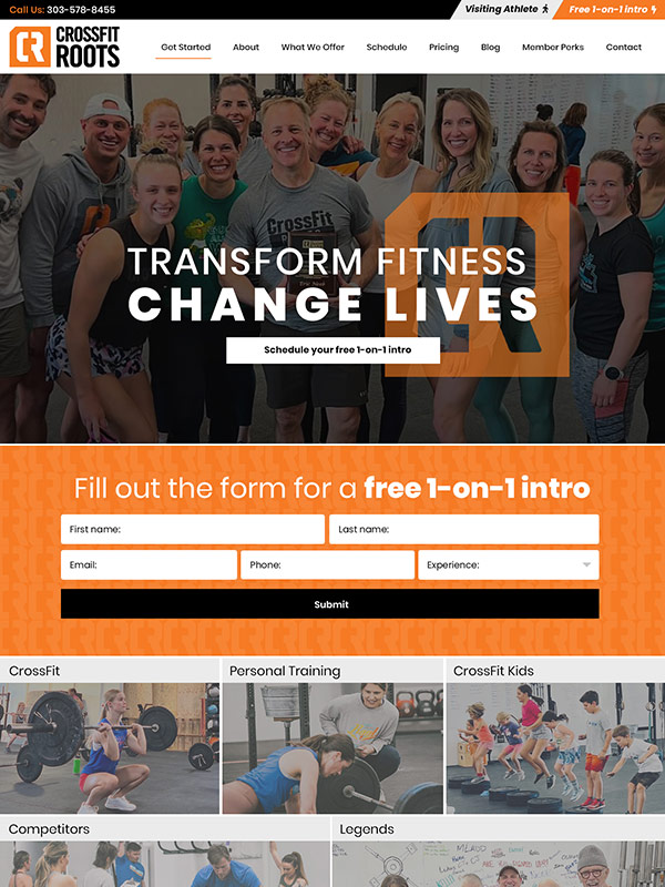 CrossFit Roots Gym SEO Lead Generation And Top 5 Gym Website Design