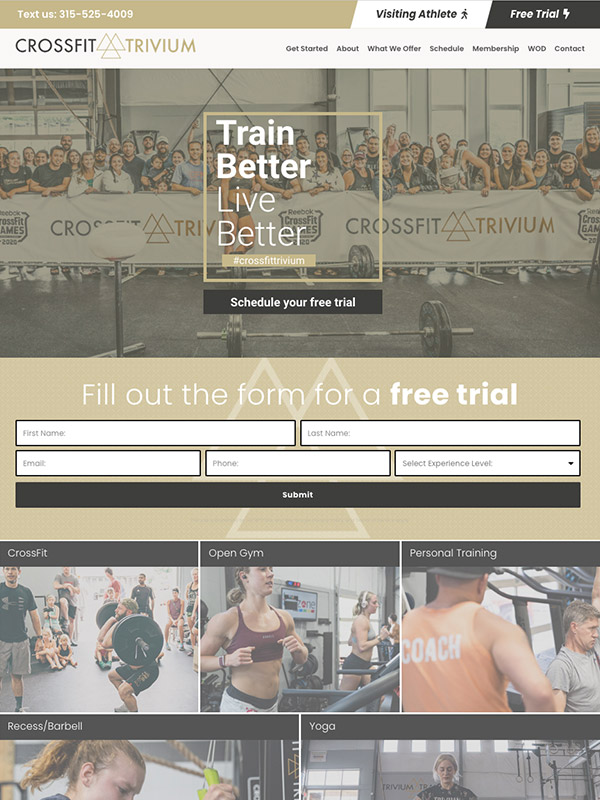 Trivium CrossFit Website Design And Gym Member Lead Generation