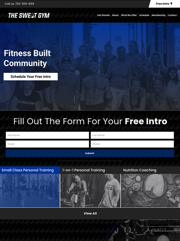 The Sweat Gym Website Design And More Gym Member Leads From Search Engine Optimization