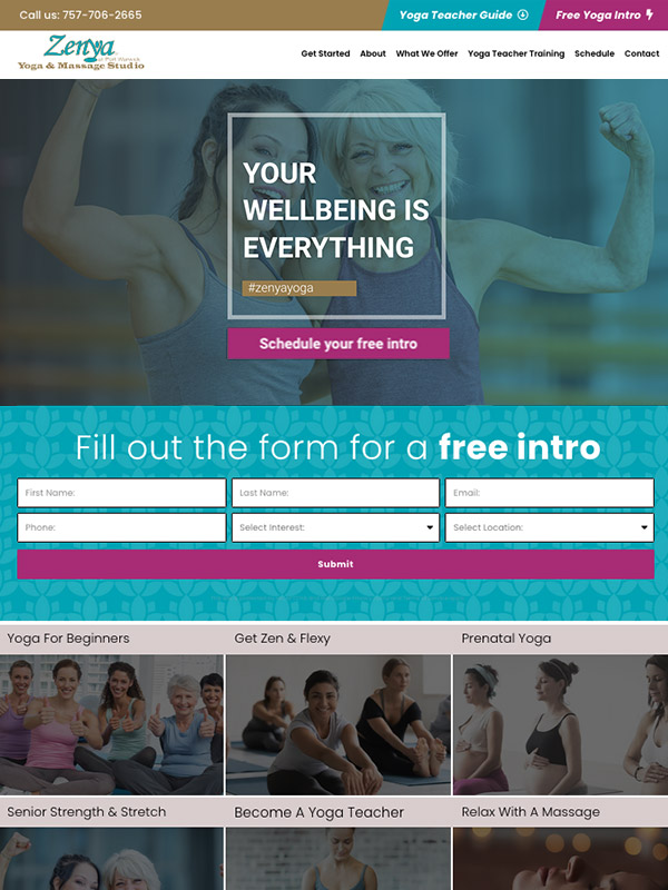Yoga Studio Website Design And Massage Studio Website Design