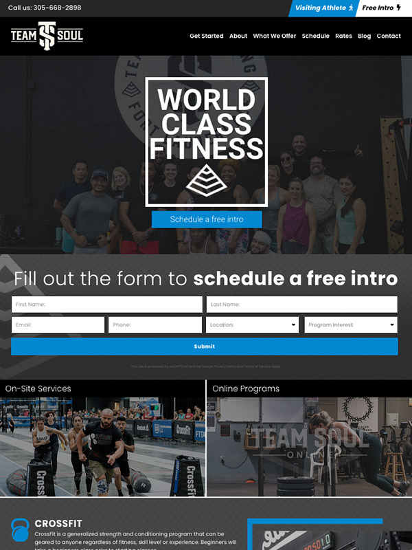 Team Soul Training Crossfit Website Design And Gym Member Lead Generation For CrossFit Gym In Miami
