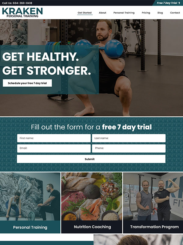 Training Fitness Gym Website Design, Text Messaging Lead Automation And SEO For Gyms